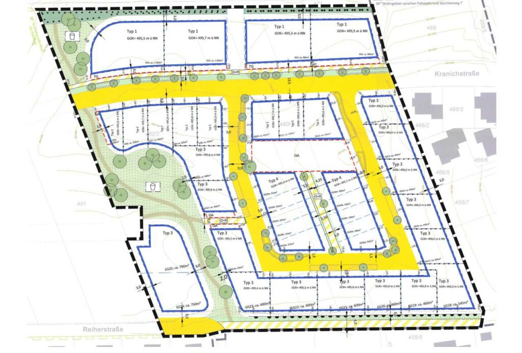 Bebauungsplan des Baugebiet "Im Eiland" In Neu-Ulm